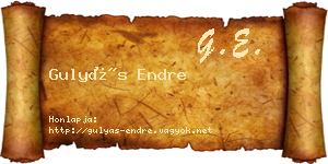 Gulyás Endre névjegykártya
